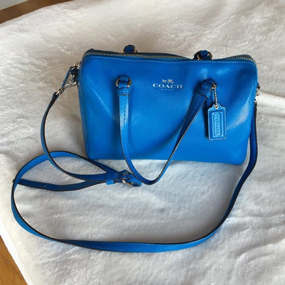 Coach Handbags - Coach Blue Leather Crossbody mini shoulder bag